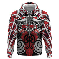 Personalised Maori Ngapuhi Hoodie Silver Fern Kowhaiwhai Art