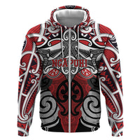 Personalised Maori Ngapuhi Hoodie Silver Fern Kowhaiwhai Art