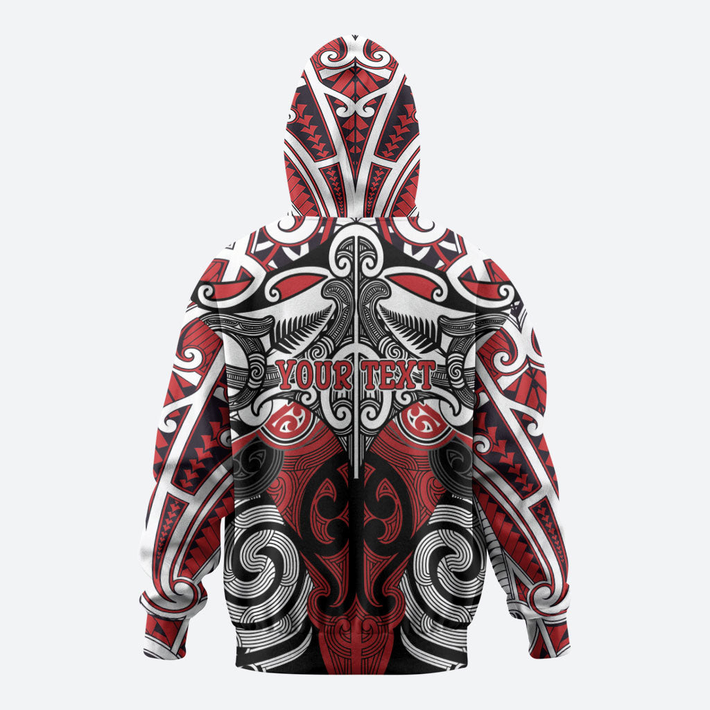 Personalised Maori Ngapuhi Hoodie Silver Fern Kowhaiwhai Art