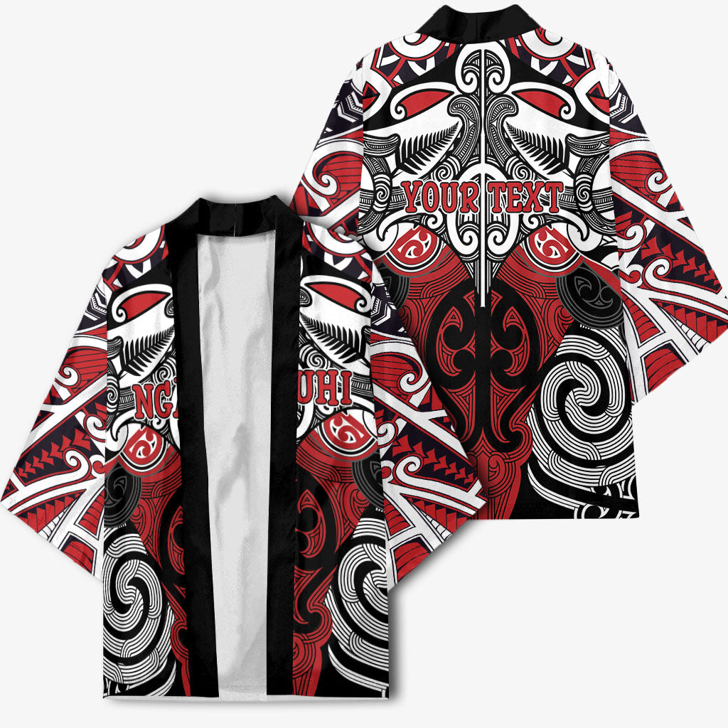 Personalised Maori Ngapuhi Kimono Silver Fern Kowhaiwhai Art