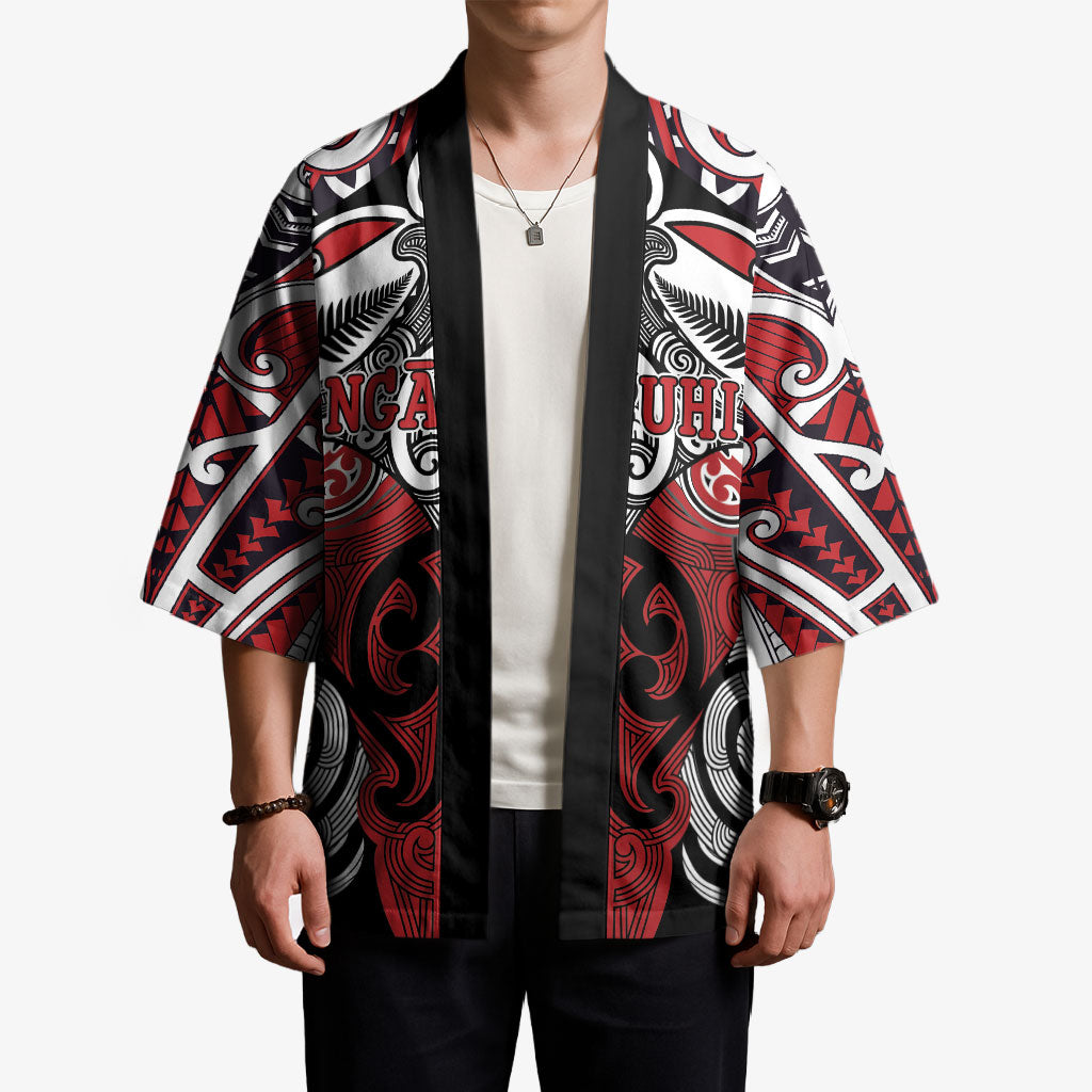Personalised Maori Ngapuhi Kimono Silver Fern Kowhaiwhai Art