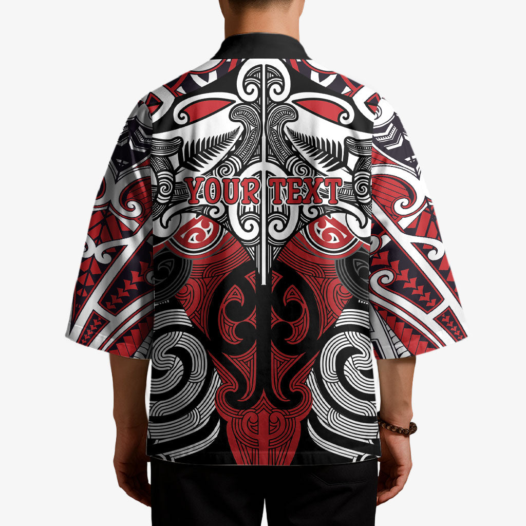 Personalised Maori Ngapuhi Kimono Silver Fern Kowhaiwhai Art