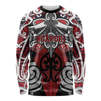 Personalised Maori Ngapuhi Long Sleeve Shirt Silver Fern Kowhaiwhai Art