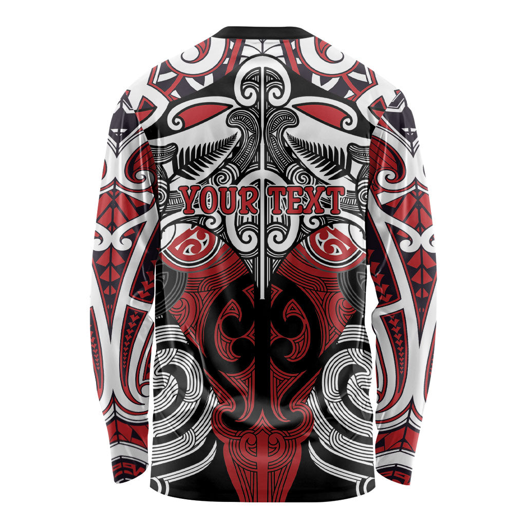 Personalised Maori Ngapuhi Long Sleeve Shirt Silver Fern Kowhaiwhai Art