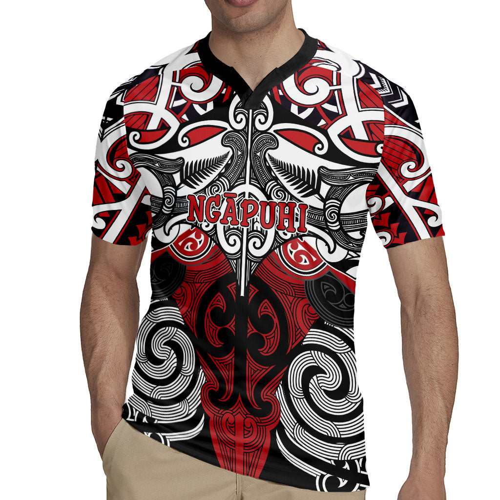 Personalised Maori Ngapuhi Rugby Jersey Silver Fern Kowhaiwhai Art
