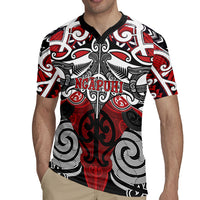 Personalised Maori Ngapuhi Rugby Jersey Silver Fern Kowhaiwhai Art