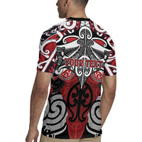 Personalised Maori Ngapuhi Rugby Jersey Silver Fern Kowhaiwhai Art