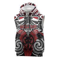 Personalised Maori Ngapuhi Sleeveless Hoodie Silver Fern Kowhaiwhai Art