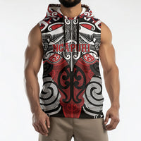 Personalised Maori Ngapuhi Sleeveless Hoodie Silver Fern Kowhaiwhai Art