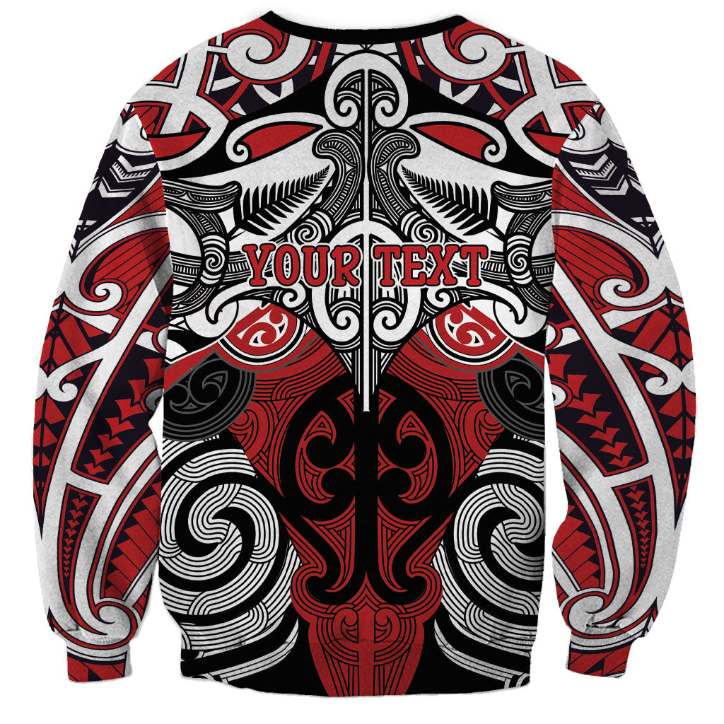 Personalised Maori Ngapuhi Sweatshirt Silver Fern Kowhaiwhai Art