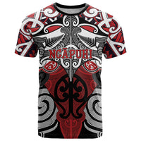 Personalised Maori Ngapuhi T Shirt Silver Fern Kowhaiwhai Art