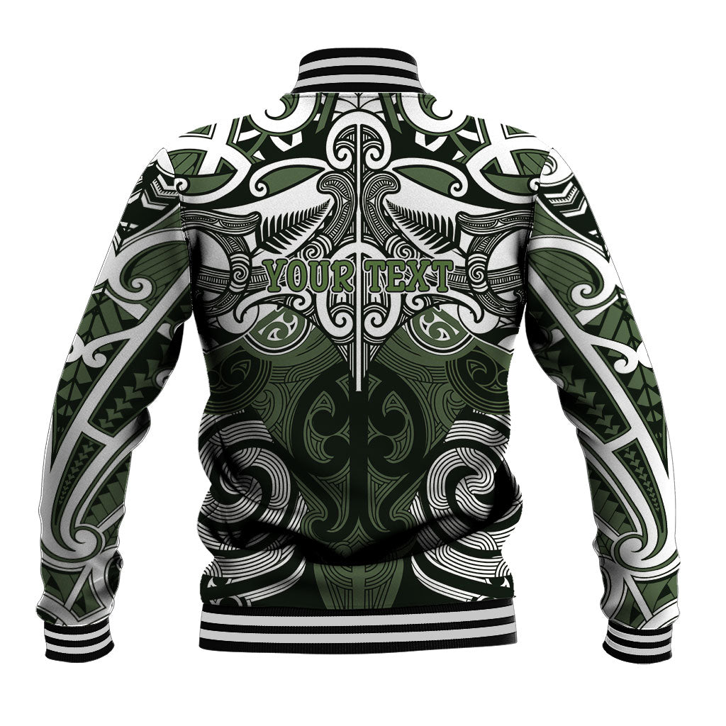 Personalised Maori Ngati Awa Baseball Jacket Silver Fern Kowhaiwhai Art