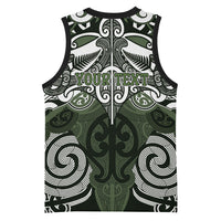Personalised Maori Ngati Awa Basketball Jersey Silver Fern Kowhaiwhai Art