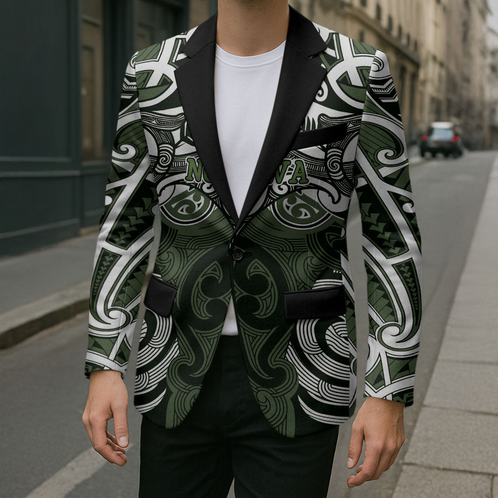 Personalised Maori Ngati Awa Blazer Silver Fern Kowhaiwhai Art