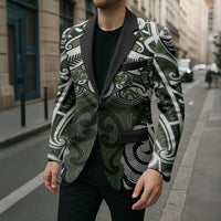 Personalised Maori Ngati Awa Blazer Silver Fern Kowhaiwhai Art