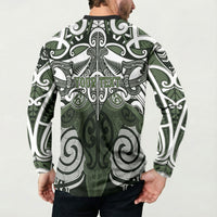 Personalised Maori Ngati Awa Button Sweatshirt Silver Fern Kowhaiwhai Art