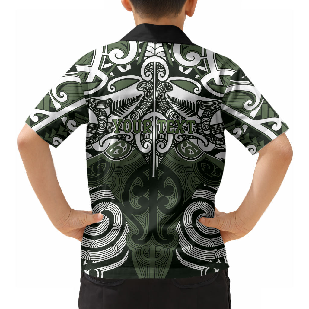 Personalised Maori Ngati Awa Hawaiian Shirt Silver Fern Kowhaiwhai Art