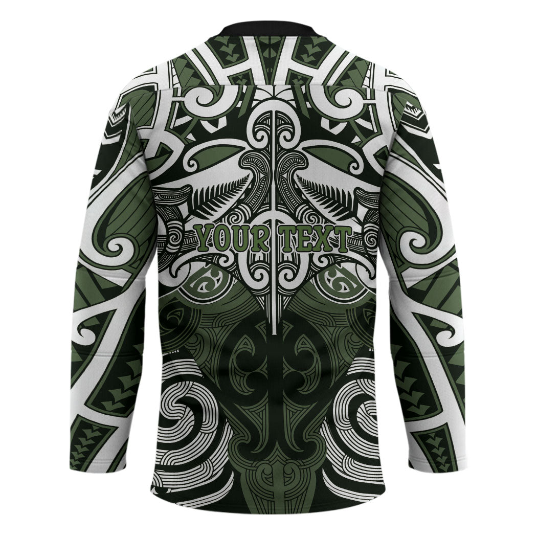 Personalised Maori Ngati Awa Hockey Jersey Silver Fern Kowhaiwhai Art