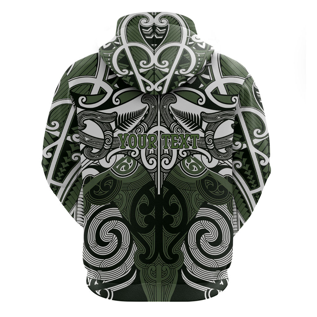 Personalised Maori Ngati Awa Hoodie Silver Fern Kowhaiwhai Art