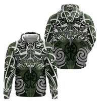 Personalised Maori Ngati Awa Hoodie Silver Fern Kowhaiwhai Art