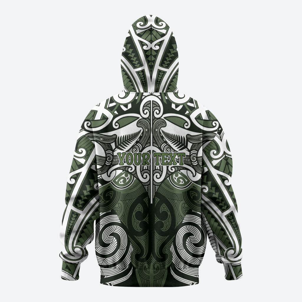 Personalised Maori Ngati Awa Hoodie Silver Fern Kowhaiwhai Art