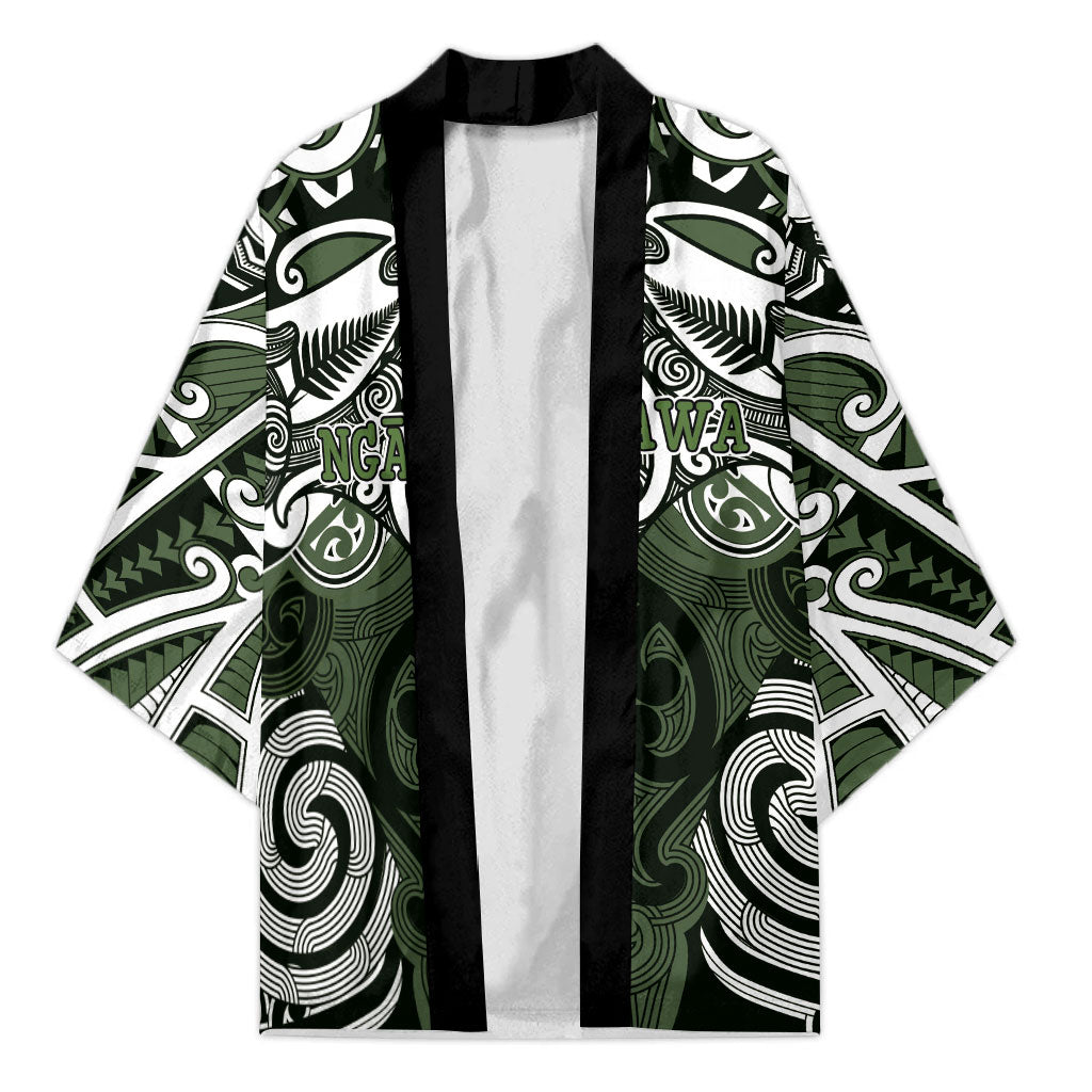 Personalised Maori Ngati Awa Kimono Silver Fern Kowhaiwhai Art