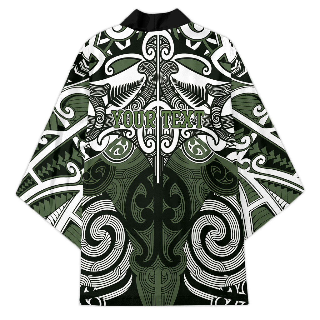 Personalised Maori Ngati Awa Kimono Silver Fern Kowhaiwhai Art