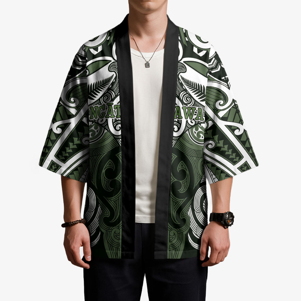 Personalised Maori Ngati Awa Kimono Silver Fern Kowhaiwhai Art