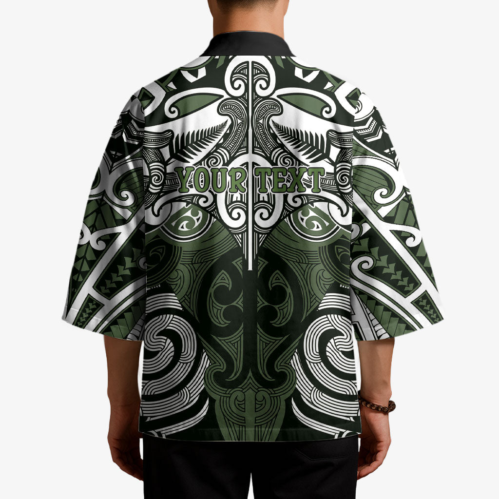 Personalised Maori Ngati Awa Kimono Silver Fern Kowhaiwhai Art