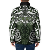 Personalised Maori Ngati Awa Padded Jacket Silver Fern Kowhaiwhai Art