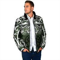 Personalised Maori Ngati Awa Padded Jacket Silver Fern Kowhaiwhai Art