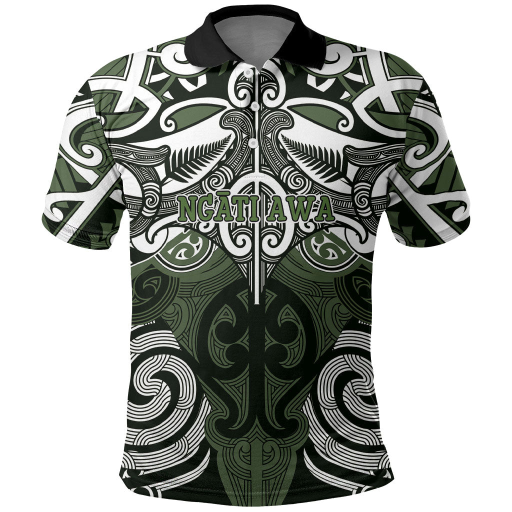 Personalised Maori Ngati Awa Polo Shirt Silver Fern Kowhaiwhai Art
