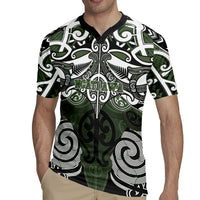 Personalised Maori Ngati Awa Rugby Jersey Silver Fern Kowhaiwhai Art