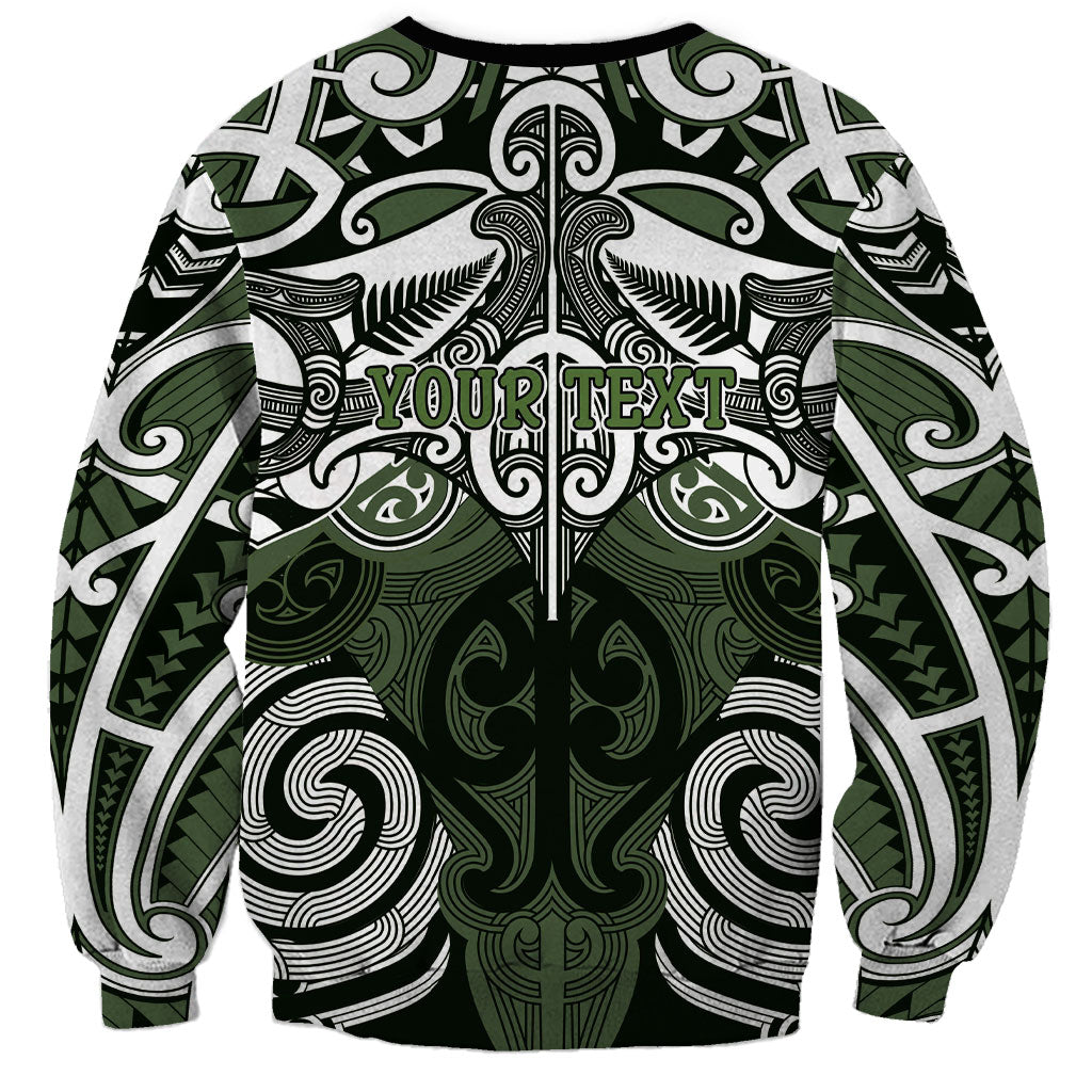 Personalised Maori Ngati Awa Sweatshirt Silver Fern Kowhaiwhai Art