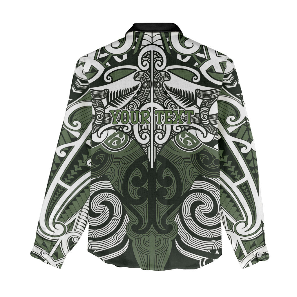 Personalised Maori Ngati Awa Women Casual Shirt Silver Fern Kowhaiwhai Art