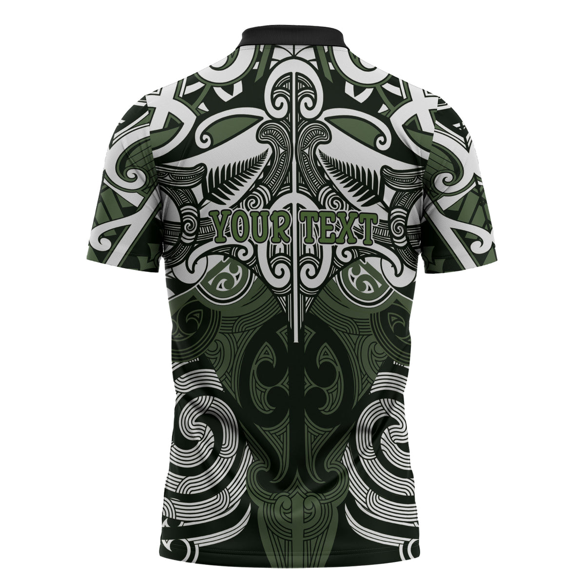 Personalised Maori Ngati Awa Zipper Polo Shirt Silver Fern Kowhaiwhai Art