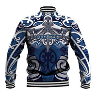 Personalised Maori Ngati Kahungunu Baseball Jacket Silver Fern Kowhaiwhai Art