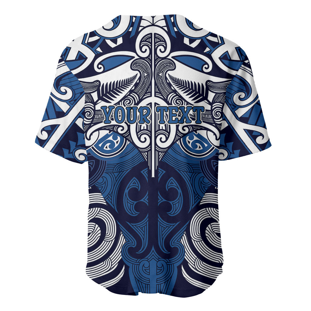 Personalised Maori Ngati Kahungunu Baseball Jersey Silver Fern Kowhaiwhai Art