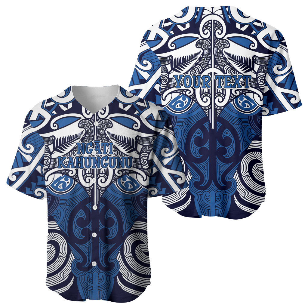 Personalised Maori Ngati Kahungunu Baseball Jersey Silver Fern Kowhaiwhai Art