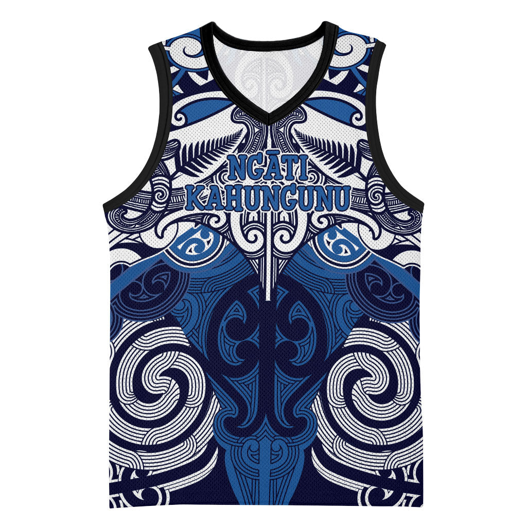 Personalised Maori Ngati Kahungunu Basketball Jersey Silver Fern Kowhaiwhai Art