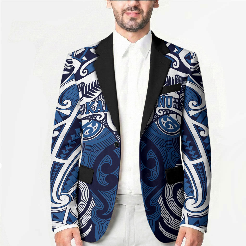 Personalised Maori Ngati Kahungunu Blazer Silver Fern Kowhaiwhai Art