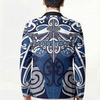 Personalised Maori Ngati Kahungunu Blazer Silver Fern Kowhaiwhai Art