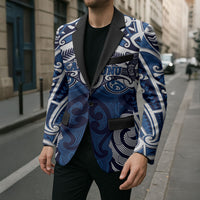 Personalised Maori Ngati Kahungunu Blazer Silver Fern Kowhaiwhai Art