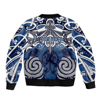 Personalised Maori Ngati Kahungunu Bomber Jacket Silver Fern Kowhaiwhai Art