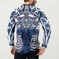 Personalised Maori Ngati Kahungunu Button Sweatshirt Silver Fern Kowhaiwhai Art
