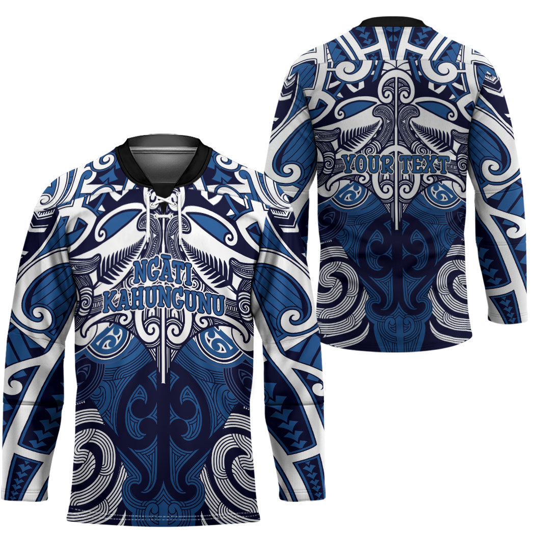 Personalised Maori Ngati Kahungunu Hockey Jersey Silver Fern Kowhaiwhai Art