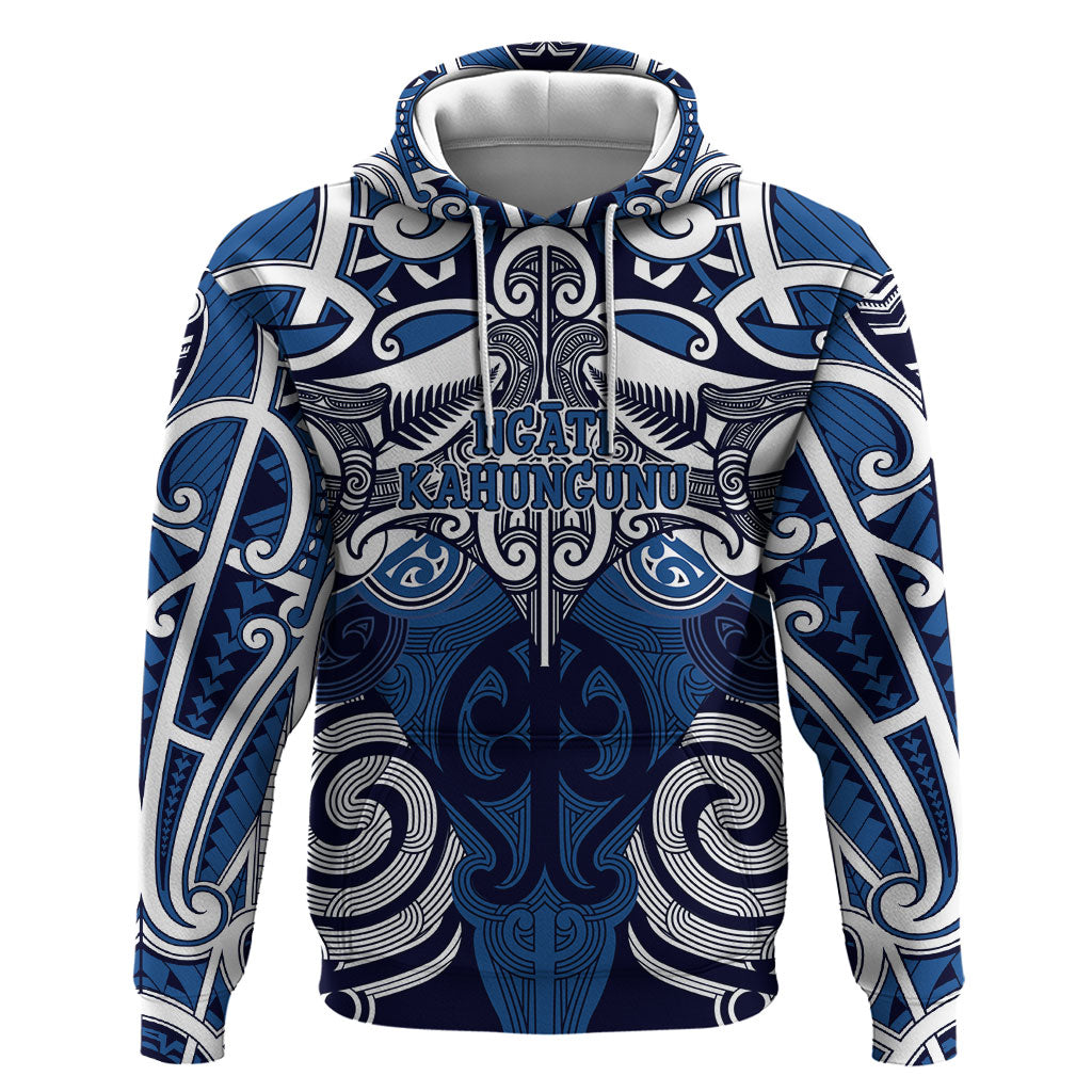 Personalised Maori Ngati Kahungunu Hoodie Silver Fern Kowhaiwhai Art