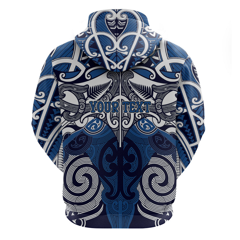 Personalised Maori Ngati Kahungunu Hoodie Silver Fern Kowhaiwhai Art