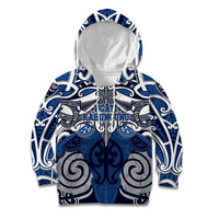 Personalised Maori Ngati Kahungunu Kid Hoodie Silver Fern Kowhaiwhai Art