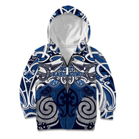 Personalised Maori Ngati Kahungunu Kid Hoodie Silver Fern Kowhaiwhai Art